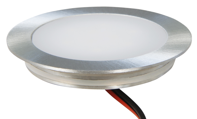 LED-Einbauleuchte McShine Fine, 9 LEDs, weiß, 55mm-Ø, rund, Edelstahl
