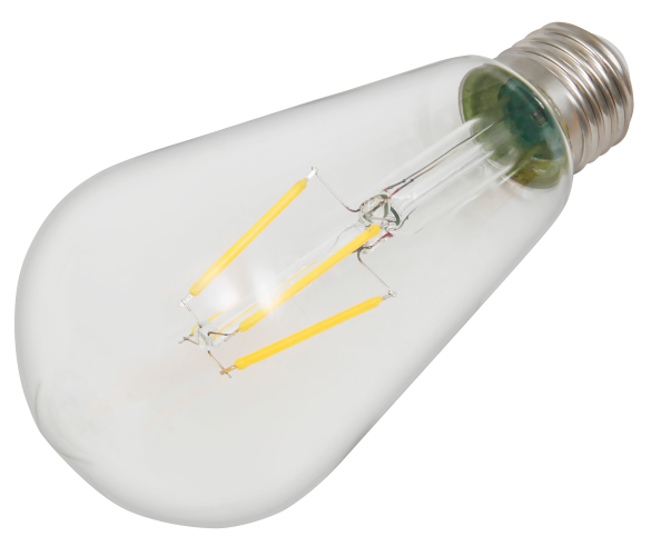 LED Filament Glühlampe McShine Filed E27, ST64, 4W, 470lm, warmweiß, klar
