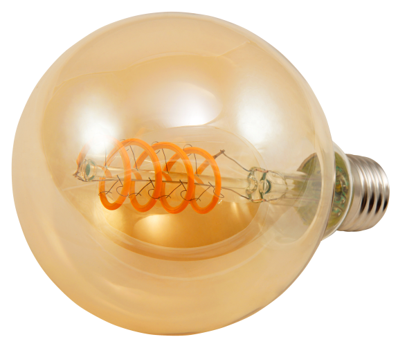 LED Filament Globelampe McShine Retro E27, 4W, 280lm, warmweiß, goldenes Glas
