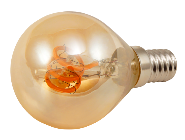 LED Filament Tropfenlampe McShine Retro E14, 2W, 150lm, warmweiß,goldenes Glas
