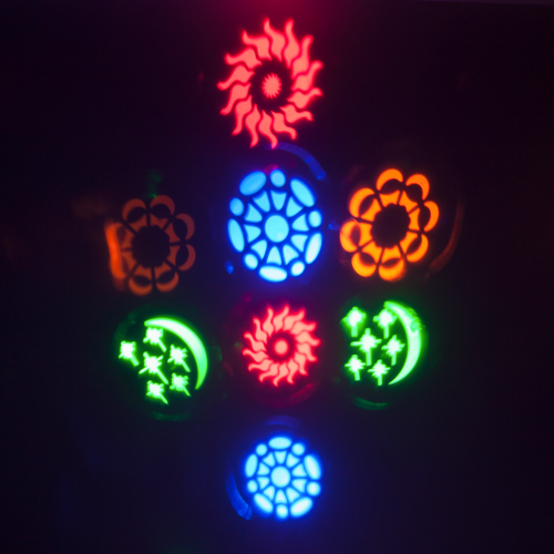 LED-Lichteffekt IBIZA CROSS-GOBOFX DMX gesteuert, inkl. Stroboskop
