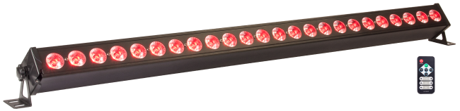 LED-Lichtleiste IBIZA LEDBAR24-RC 24x 4W RGB+W LEDs, DMX, Fernbedienung
