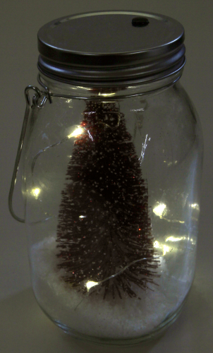LED Weihnachtsbaum im Glas, ØxH 10x17,5cm
