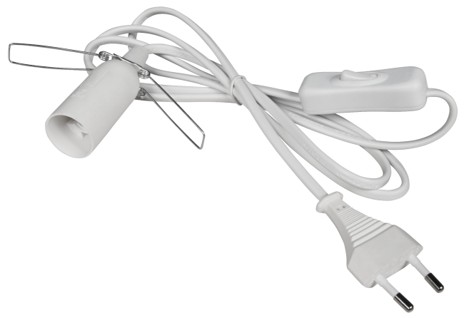 Lampenfassung McShine E14 mit 1,5m Kabel, Schalter und Eurostecker
