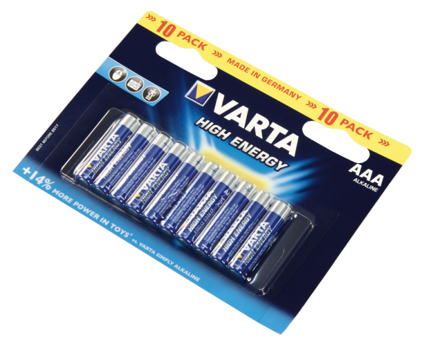 Micro-Batterie VARTA HIGH ENERGY 1,5V, Typ AAA, 10er-Blister
