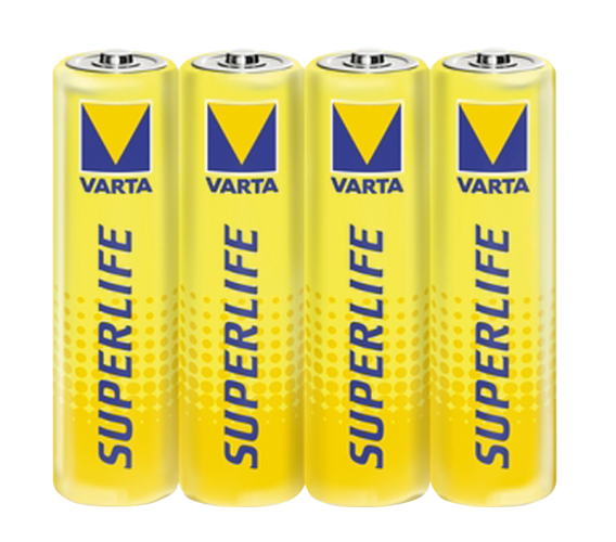 Mignon-Batterie VARTA Superlife Zink-Chlorid, Typ AA, 1,5V, 4er-Blister
