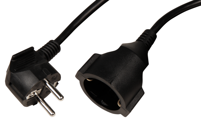 Netzkabel Schutzkontakt-Verlängerung McPower, 5m, 1,5mm², schwarz
