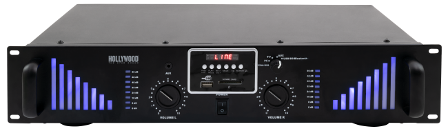 PA-Verstärker HOLLYWOOD Bluestream 2.0 3000bl 2x750W, USB/SD, AUX, Bluetooth
