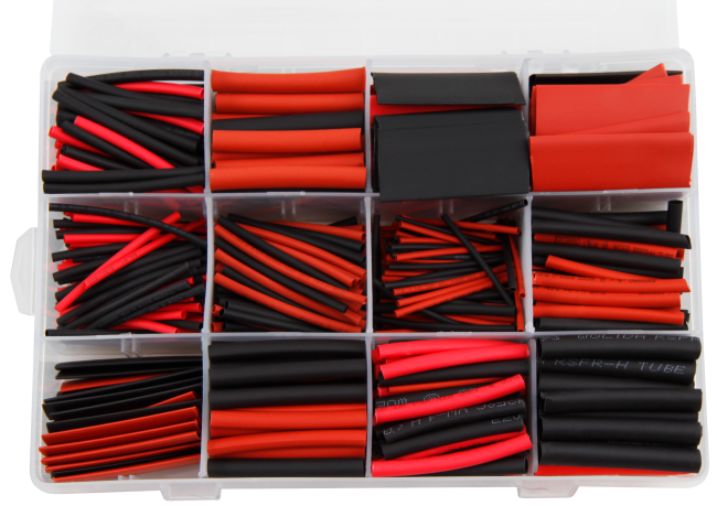 Schrumpfschlauch-Set McPower, 560-teilig in Sortimentsbox, rot&schwarz
