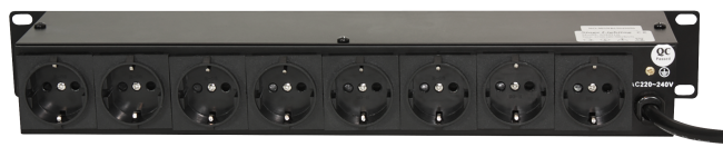 Stromverteiler IBIZA LC806S 19,  2HE, 8-fach, 3000W, für z.B. Lichtanlagen
