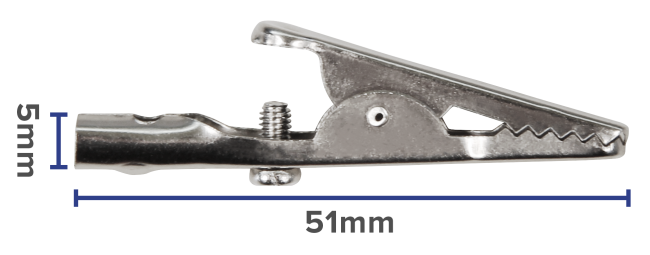Krokodilklemme McPower, 51mm, unisoliert, mit Schraube
