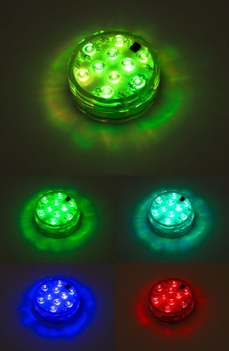 LED-RGB-Unterwasserleuchte McShine, IP68 - wasserdicht, Fernbedienung, 2er-Set
