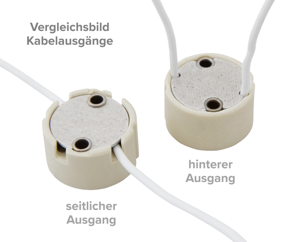 Lampenfassung McShine, GU10, 10cm Kabel, max. 250V/100W, seitlicher Kabelausgang
