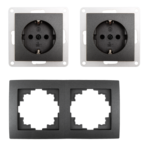 Steckdosen Set McPower Flair Beginner 2S 3-teilig, anthrazit
