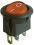 Wippenschalter McPower 3-polig, rote Wippe, beleuchtet, AC 250V / 6,5A, schwarz, EIN/AUS

