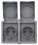 Feuchtraum Doppel-Steckdose McPower Secure, 250V~/16A, IP44, AP, grau
