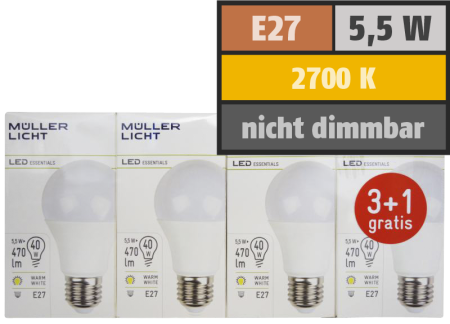 • Sockel E27 • Lichtstrom 470 Lu...