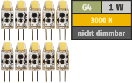 • 10er-Pack • Sockel G4 • Lichts...