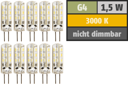 • 10er-Pack • Sockel G4 • Lichts...